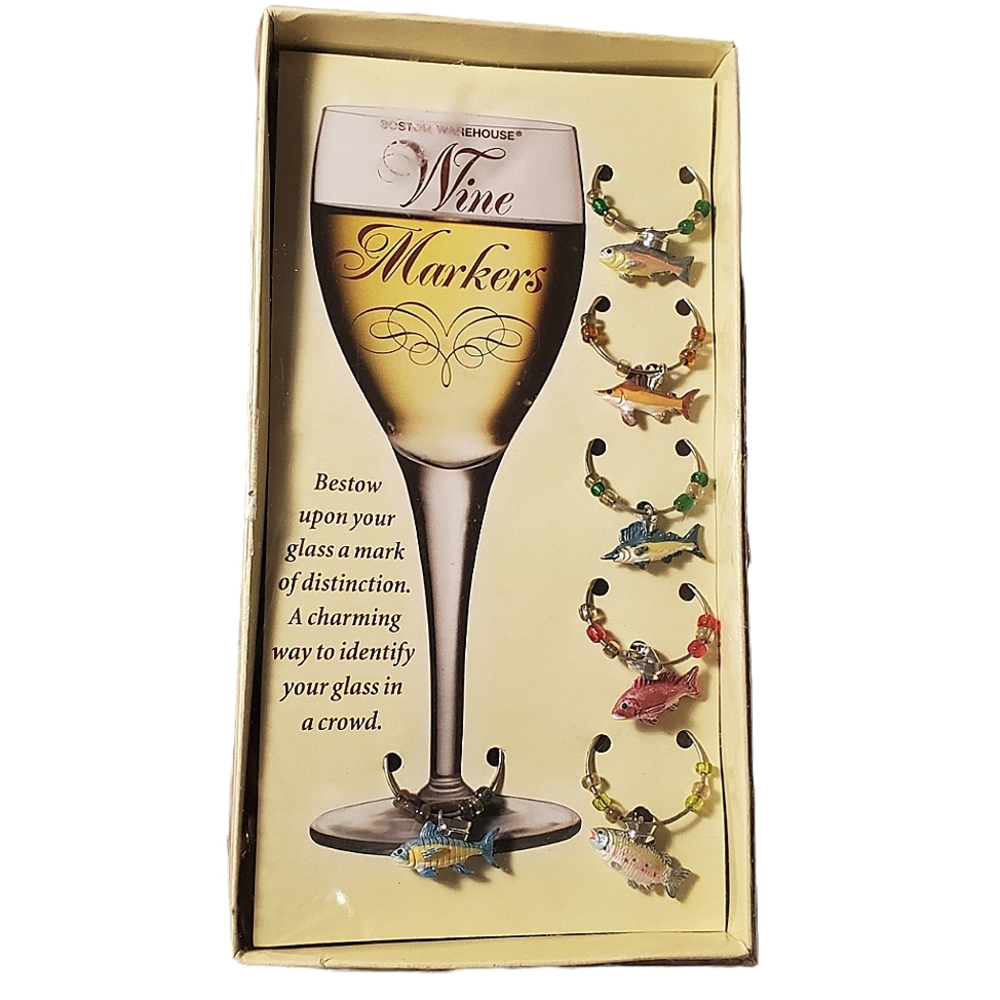 Boston Warehouse 6 beach fish wine markers